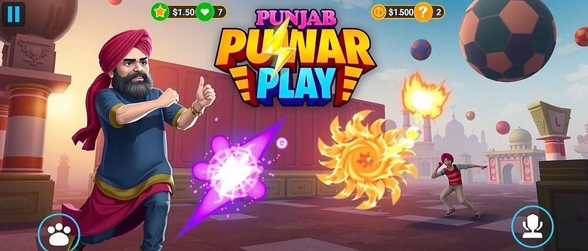 Punjab Power Play - High Voltage Gameplay Action Punjab Power Play game screenshot showing vibrant Punjabi cultural elements and energetic gameplay