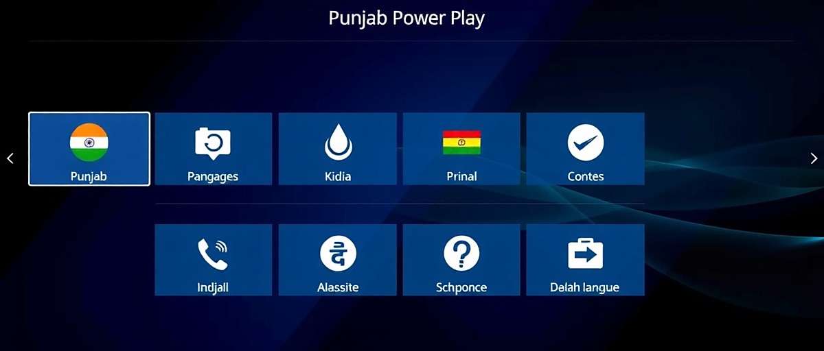 Punjab Power Play - Multilingual Support Punjab Power Play language selection screen showing various Indian language options