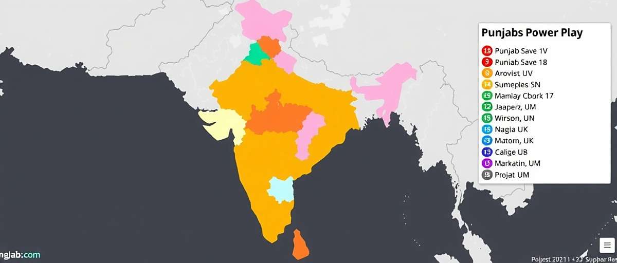 Punjab Power Play - National Popularity Punjab Power Play player distribution map showing popularity across different Indian states